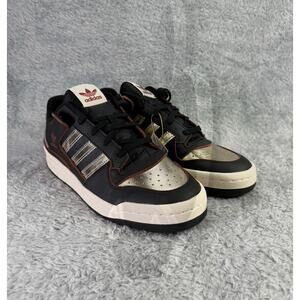 Adidas Originals Forum Low Sneakers Black Red Gold Retro Tennis Shoes Men's 10